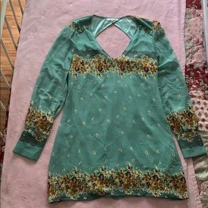 Chiffon mini dress with floral detail